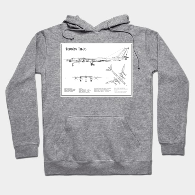 Tupolev Tu-95 Bear Bomber - BD Hoodie by SPJE Illustration Photography